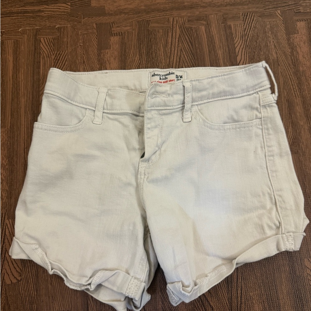 Abercrombie Kids Cream Jean Shorts